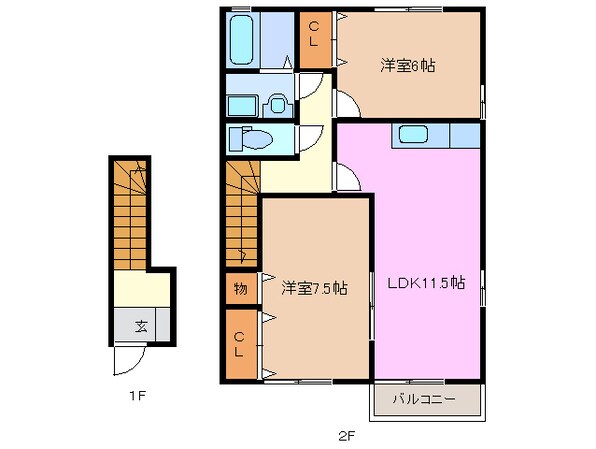 メープル・クロス・タカツカ　Ⅰ番館の物件間取画像